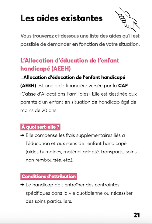 Exemple de page intérieure du Guide du handicap de Chevilly Larue