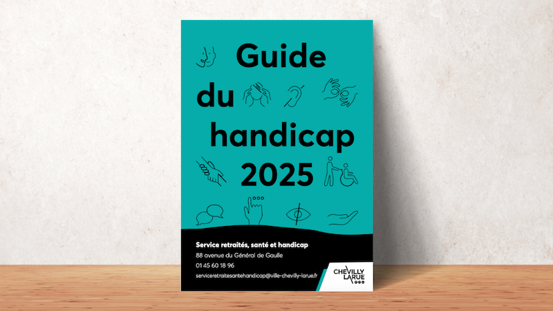 Visuel montrant la couverture du guide du handicap 2025 de la Ville de Chevilly La Rue